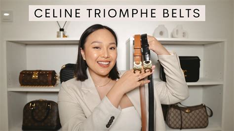 celine triomphe belt medium vs small|Celine triomphe belt size comparison.